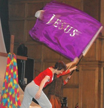 Dancing with Jesus flag